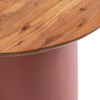Table basse ronde contemporaine D50 en acacia SAJO - HELLIN