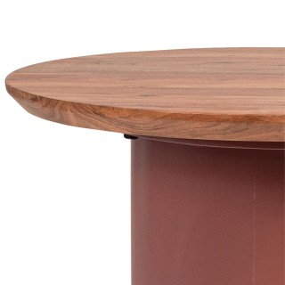 Table basse ronde contemporaine D50 en acacia SAJO - HELLIN