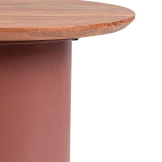 Table basse ronde contemporaine D50 en acacia SAJO - HELLIN