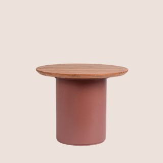 Table basse ronde contemporaine D50 en acacia SAJO - HELLIN