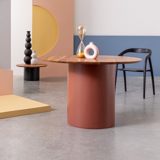 Table ronde contemporaine D115 4 places en acacia SAJO - hellin