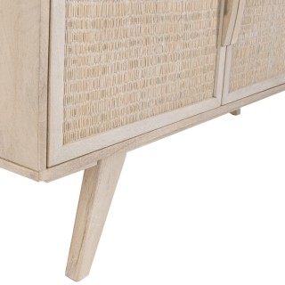 Buffet bas en bois de manguier blanchi 3 portes SHANNA - HELLIN
