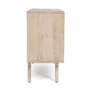 Buffet bas en bois de manguier blanchi 3 portes SHANNA - HELLIN