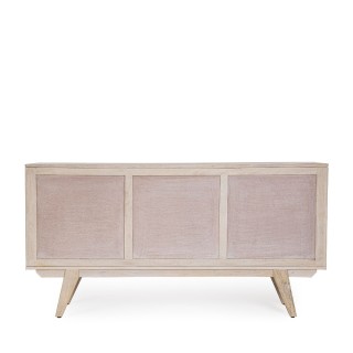 Buffet bas en bois de manguier blanchi 3 portes SHANNA - HELLIN