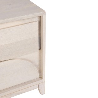 Table de chevet en manguier blanchi 2 tiroirs AGDE - HELLIN