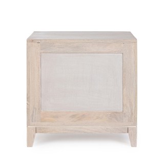 Table de chevet en manguier blanchi 2 tiroirs AGDE - HELLIN