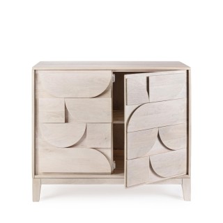 Buffet bas en manguier blanchi 3 portes L145 AGDE - HELLIN