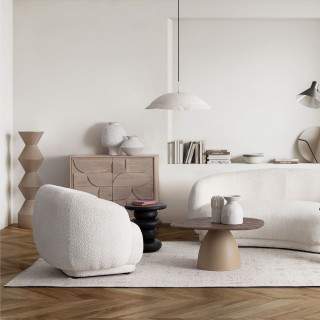 Buffet bas en manguier blanchi 2 portes L100 AGDE - HELLIN