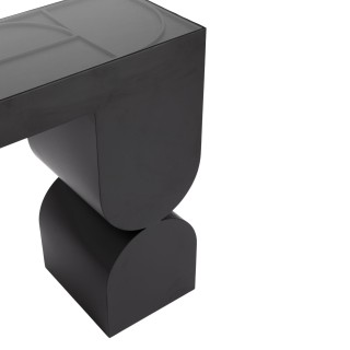 Console design en verre et métal noir L120 ANDREA - HELLIN