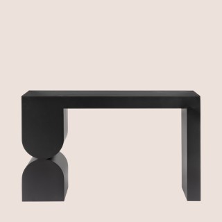 Console design en verre et métal noir L120 ANDREA - HELLIN