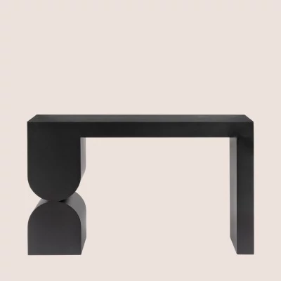Console design en verre et métal noir L120 ANDREA - HELLIN