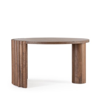 Table basse ronde en manguier brun contemporaine D80 AGRA - HELLIN