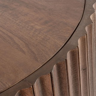 Table basse ronde en manguier brun contemporaine D80 AGRA - HELLIN