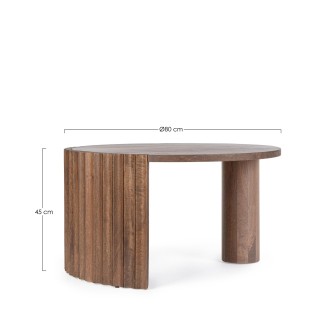 Table basse ronde en manguier brun contemporaine D80 AGRA - HELLIN