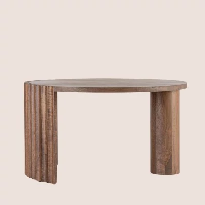 Table basse ronde en manguier brun contemporaine D80 AGRA - HELLIN