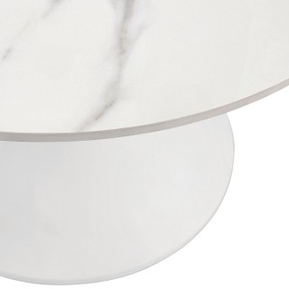 Table basse ronde D70 en céramique pied central en métal EZE - HELLIN