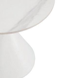 Bout de canapé rond D50 en céramique pied central en métal EZE - HELLIN