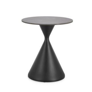 Bout de canapé rond D50 en céramique pied central en métal EZE - HELLIN