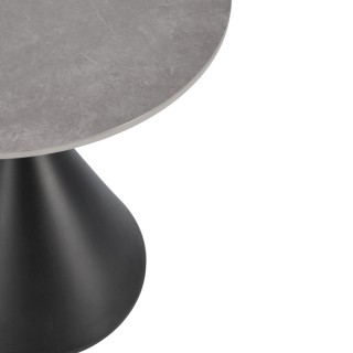 Bout de canapé rond D50 en céramique pied central en métal EZE - HELLIN