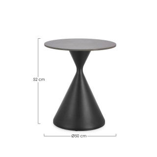 Bout de canapé rond D50 en céramique pied central en métal EZE - HELLIN