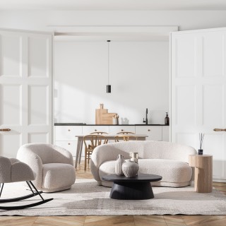 Table basse ovale en bois de manguier noir pied central L90 NADI - HELLIN