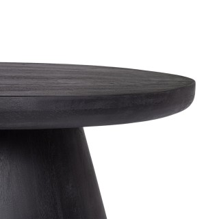 Table basse ovale en bois de manguier noir pied central L90 NADI - HELLIN