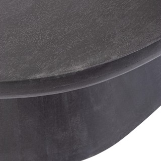 Table basse ovale en bois de manguier noir pied central L90 NADI - HELLIN
