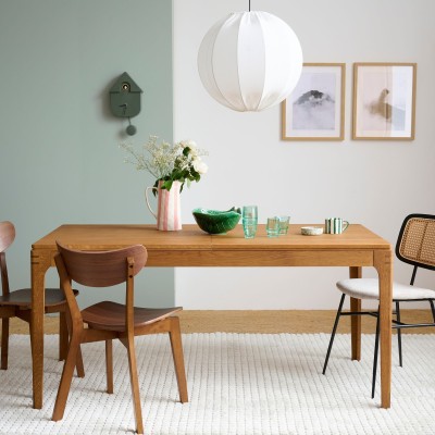 Table à manger rectangulaire extensible en bois finition noyer L160/234 10 personnes BONIE - HELLIN