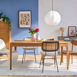 Table à manger rectangulaire extensible en bois finition noyer L160/234 10 personnes BONIE - HELLIN