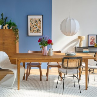 Table à manger rectangulaire extensible en bois finition noyer L160/234 10 personnes BONIE - HELLIN