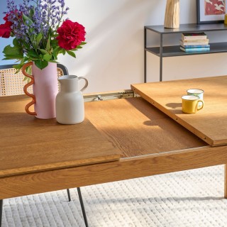 Table à manger rectangulaire extensible en bois finition noyer L160/234 10 personnes BONIE - HELLIN