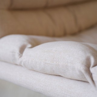 Fauteuil contemporain pivotant beige avec pied central VIEL - HELLIN