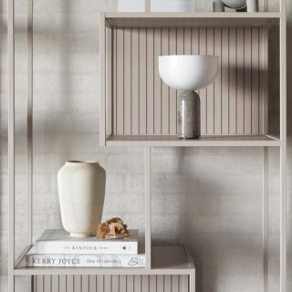 Bibliothèque scandinave en métal grège 5 tablettes BARRY - HELLIN