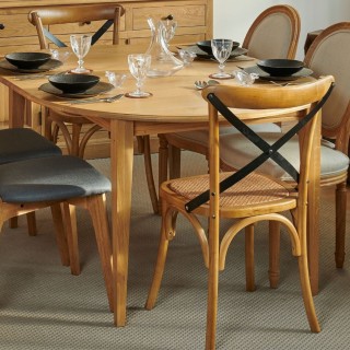 Chaise bistrot bois et métal  lot de 2 | Hellin