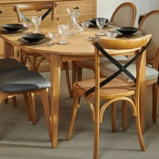 Chaise bistrot bois et métal  lot de 2 | Hellin