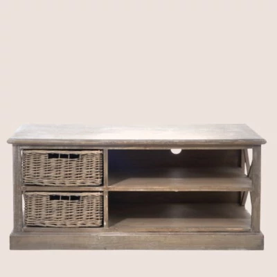 Petit meuble tv bas fabriqué en bois Korg - Hellin