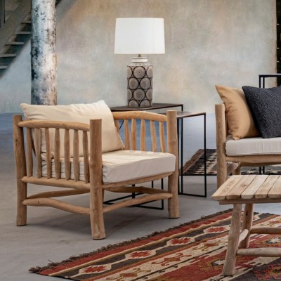 Fauteuil en teck naturel - Hellin