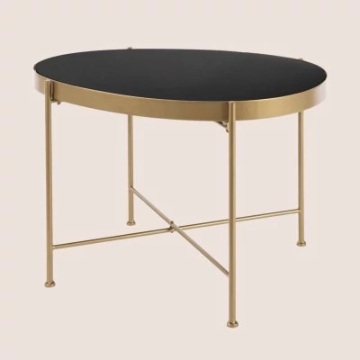 Table basse en métal et plateau verre - HELLIN