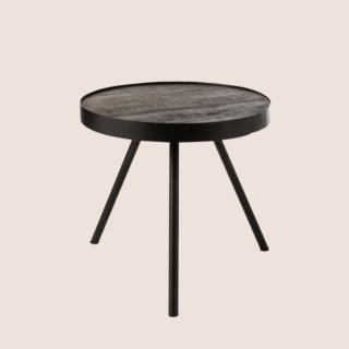 Table basse ronde en bois de manguier et métal L50 MALKO - HELLIN