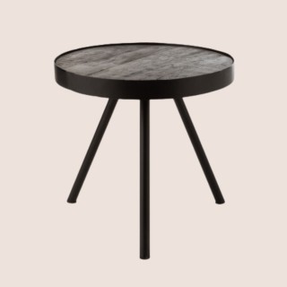 Table basse ronde en bois de manguier et métal L45 MALKO - HELLIN