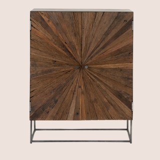 Armoire 2 portes en bois brut et métal - Hellin