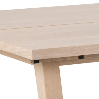 Table à manger rectangulaire en bois blanchi L200 ALISIA - HELLIN