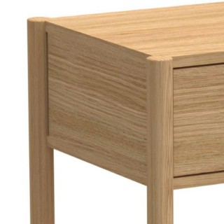 Table de chevet en bois 1 tiroir 1 tablette tressée BELFORT - HELLIN