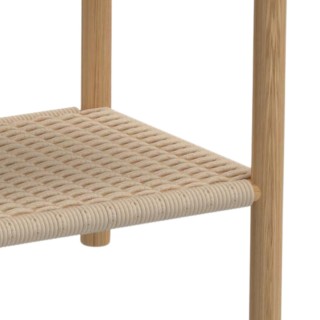 Table de chevet en bois 1 tiroir 1 tablette tressée BELFORT - HELLIN