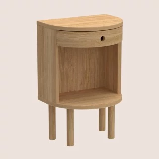 Table de chevet demi-cercle 1 tiroir 1 niche MACON - HELLIN