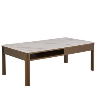 Table basse rectangulaire en céramique et chêne fumé SIMONE - HELLIN