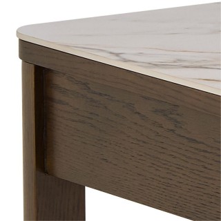 Table basse rectangulaire en céramique et chêne fumé SIMONE - HELLIN