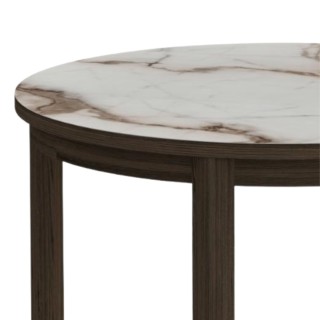 Table basse ronde en céramique et chêne fumé D90 SIMONE - HELLIN