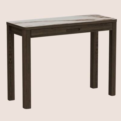 Console rectangulaire en céramique et chêne fumé L100 SIMONE - HELLIN