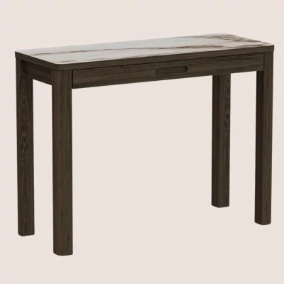 Console rectangulaire en céramique et chêne fumé L100 SIMONE - HELLIN